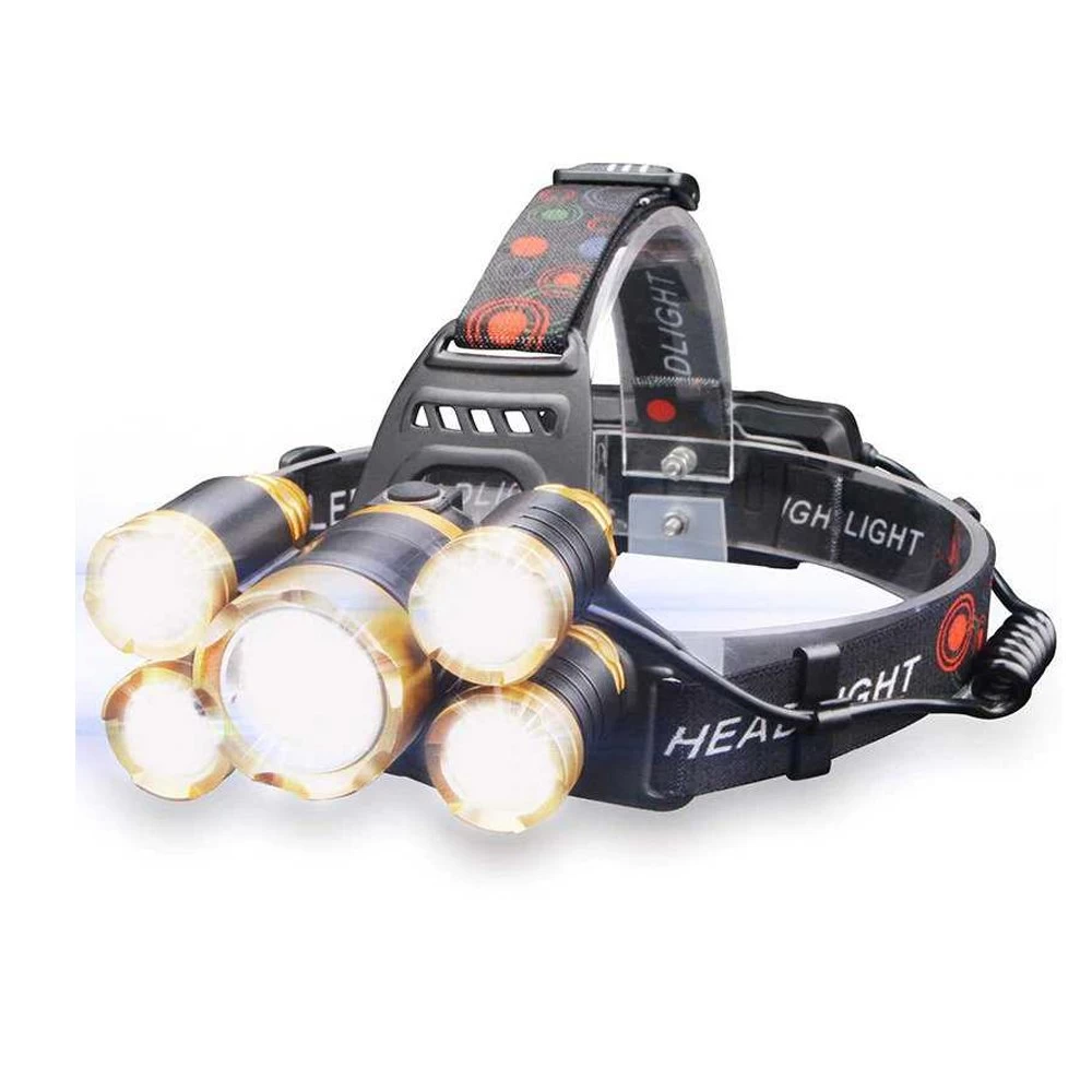 Мощен LED челник с акумулаторни батерии 5 LED диода 5LED