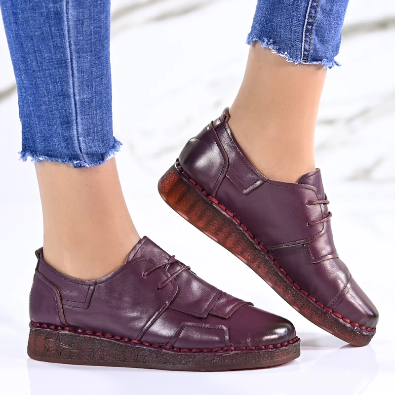 Čevlji naravno usnje 043070 Bordo