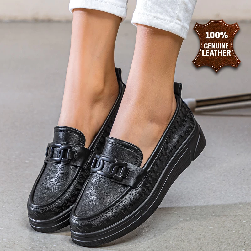 Обувки естествена кожа A2322-1 Black