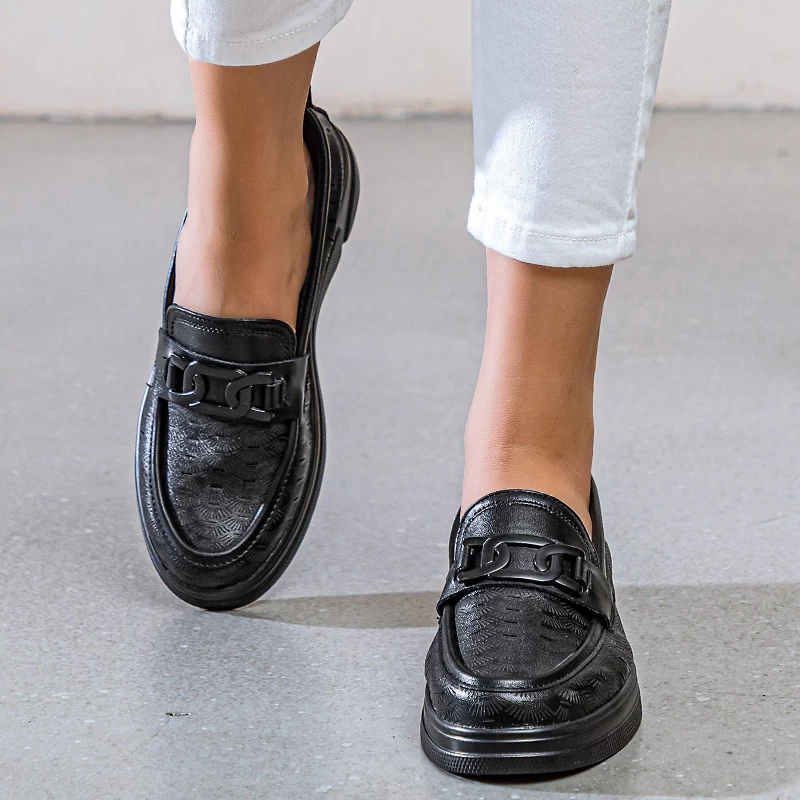 Обувки естествена кожа A2322-1 Black