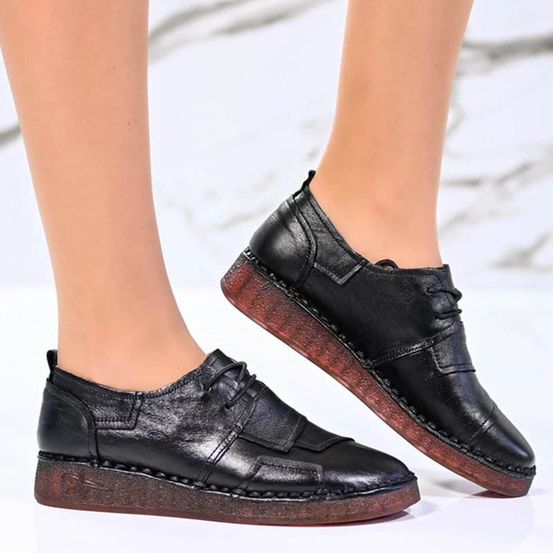 Čevlji naravno usnje 043070 All black