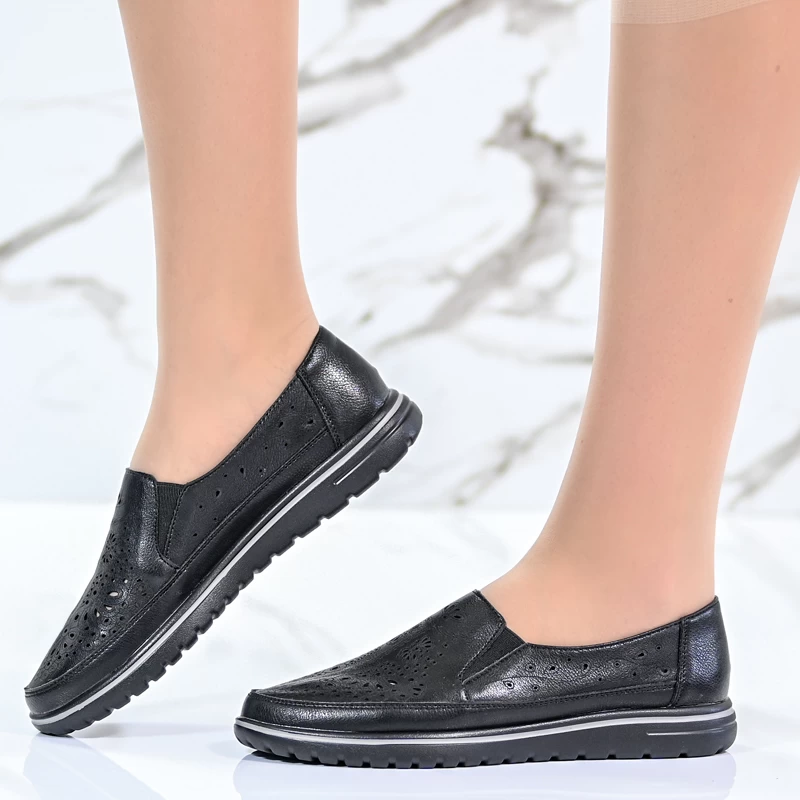 Обувки естествена кожа A2316-1 Black