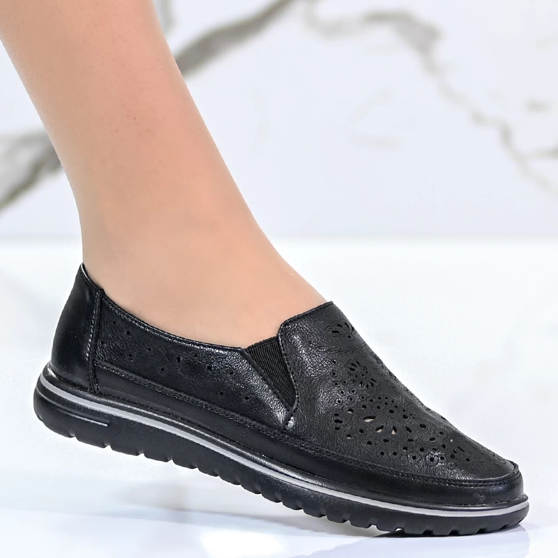 Обувки естествена кожа A2316-1 Black