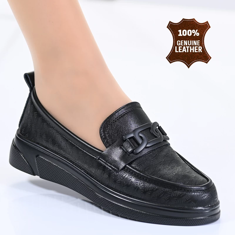 Обувки естествена кожа A2072-1 Black