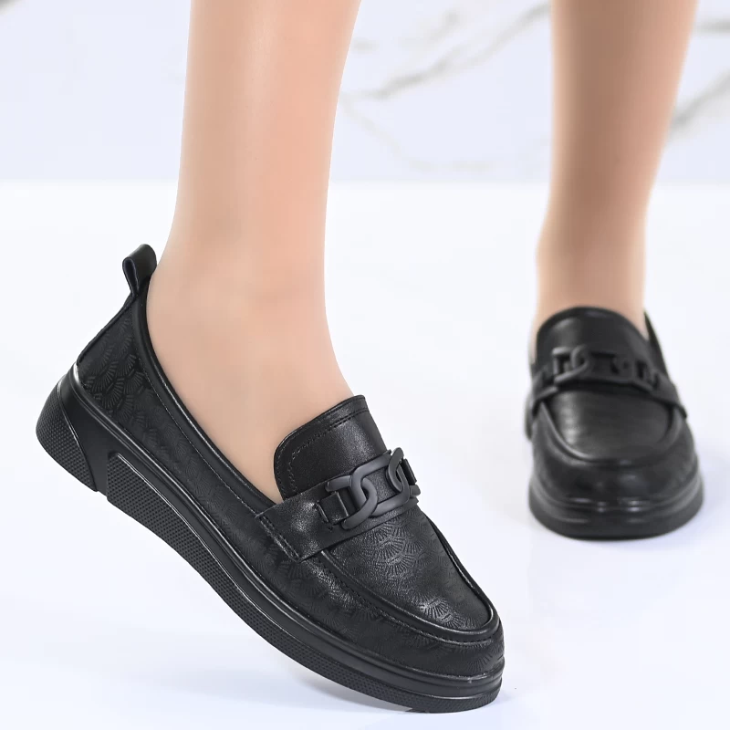 Обувки естествена кожа A2072-1 Black