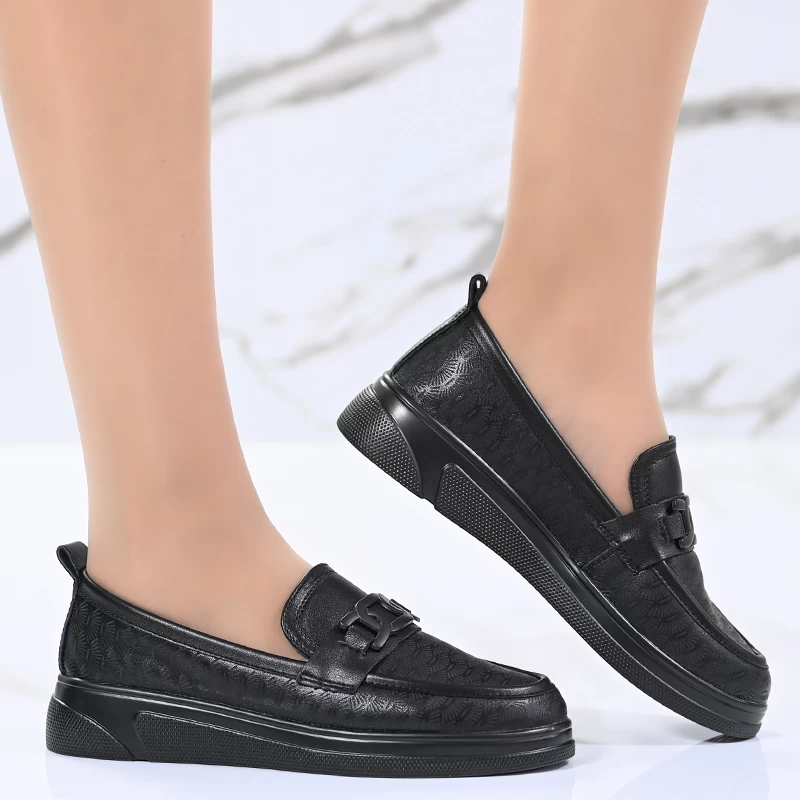 Обувки естествена кожа A2072-1 Black