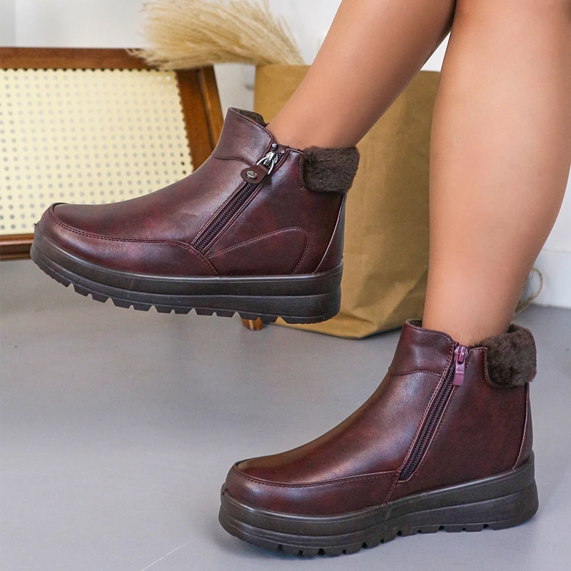 Ежедневни дамски боти B1106-2 Wine red