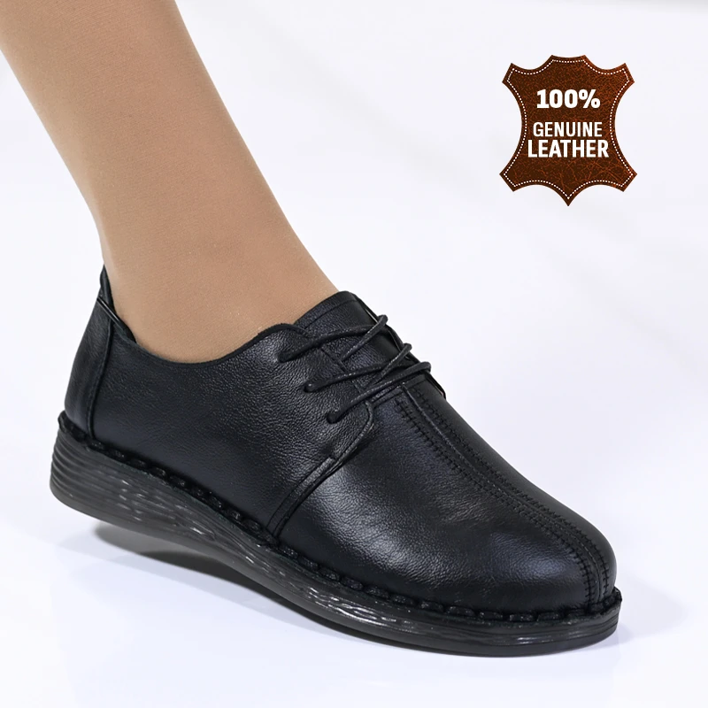 Обувки естествена кожа W043203 Black