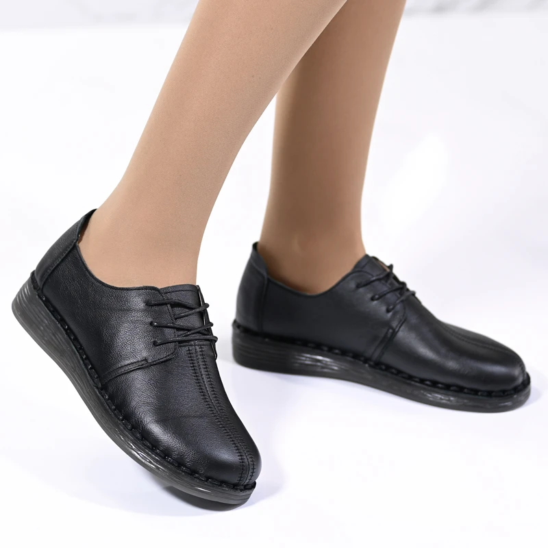 Обувки естествена кожа W043203 Black