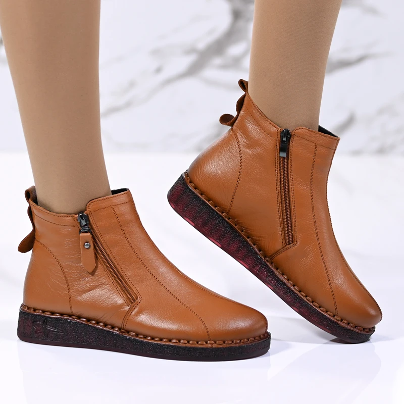 Боти естествена кожа W043181 Brown