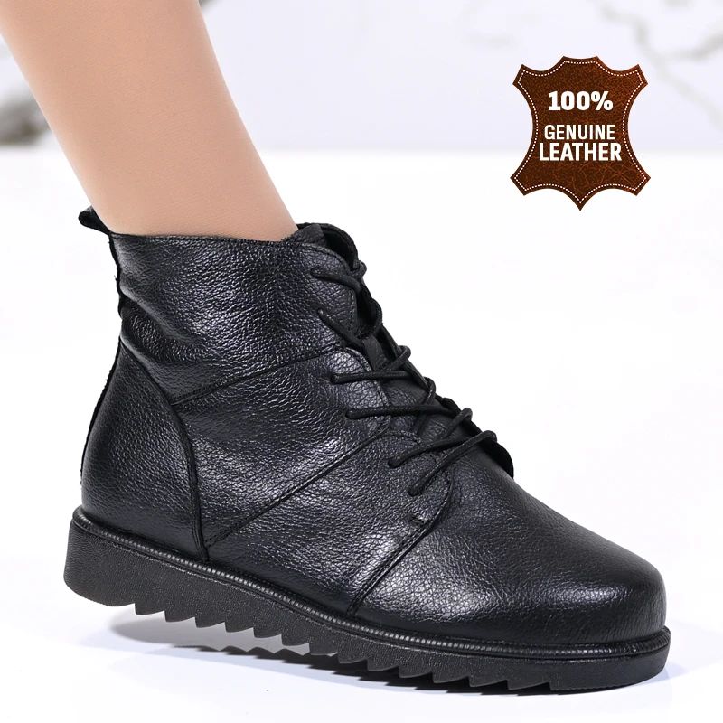 Боти естествена кожа W043172 Black