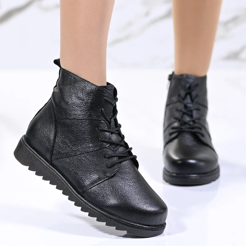Боти естествена кожа W043172 Black