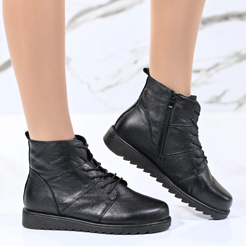 Боти естествена кожа W043172 Black