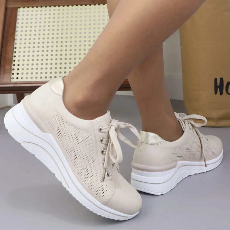 Ženske tenisice s platformom A1115-3 Beige