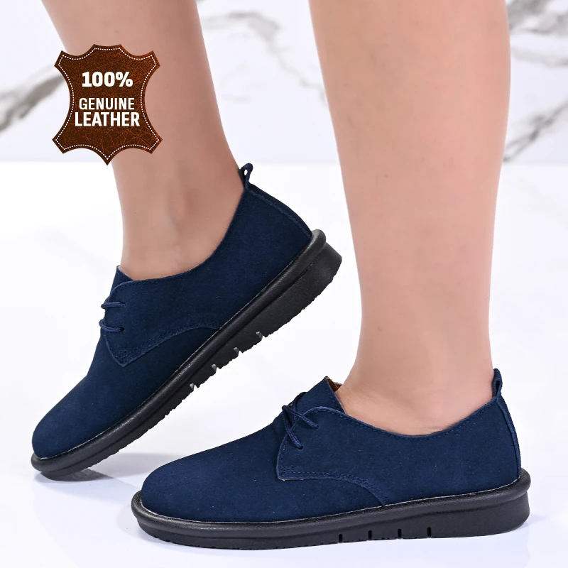 Обувки естествена кожа W186073 Navy