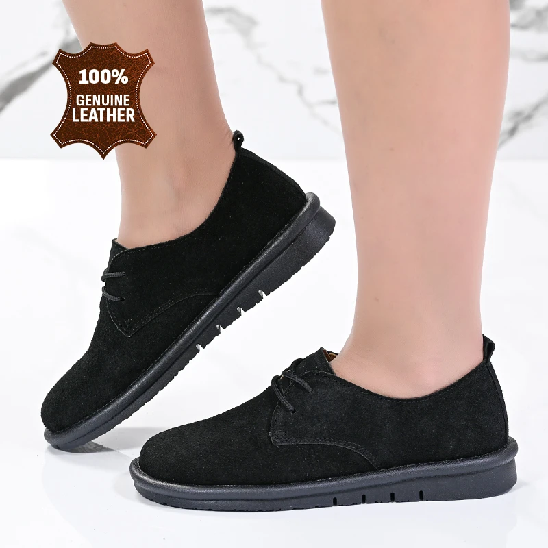 Обувки естествена кожа W186073 Black