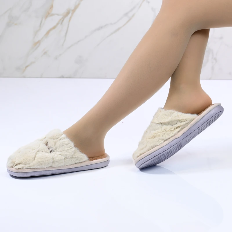 Дамски пантофи D51007 Beige