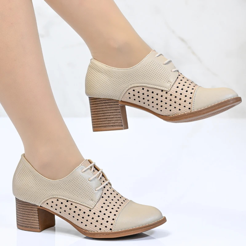 Елегантни дамски обувки A2073-3 Beige