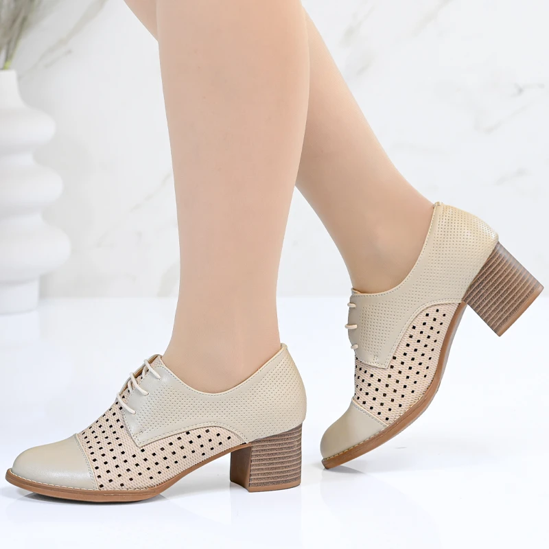 Елегантни дамски обувки A2073-3 Beige