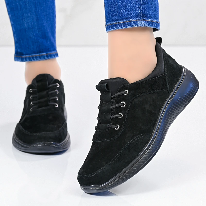 Обувки естествена кожа E18132-1 Black