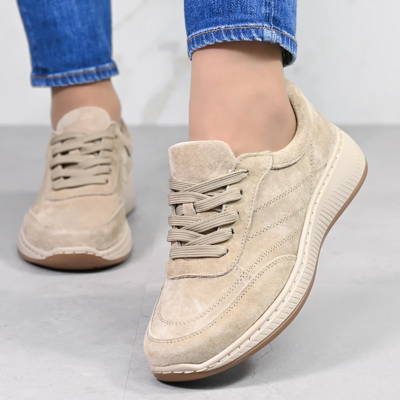 Обувки естествена кожа E18131-4 Beige