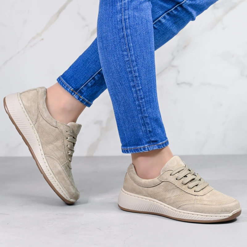 Обувки естествена кожа E18131-4 Beige