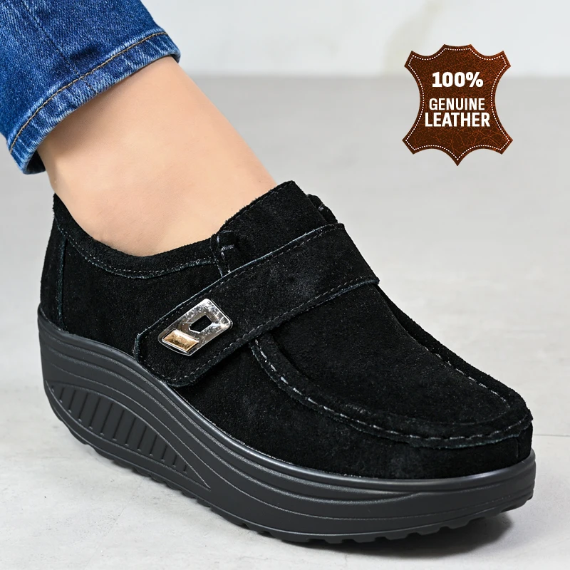 Обувки естествена кожа E18020-1 Black