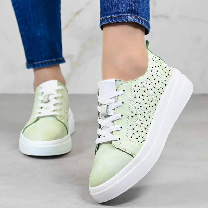 Обувки естествена кожа W595030 Green