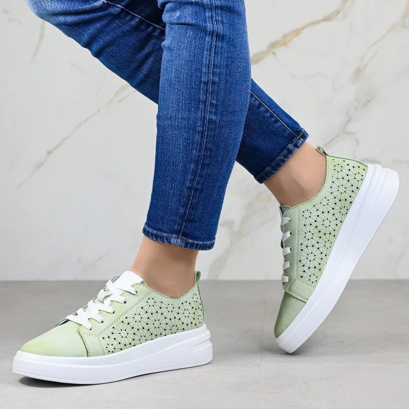 Обувки естествена кожа W595030 Green
