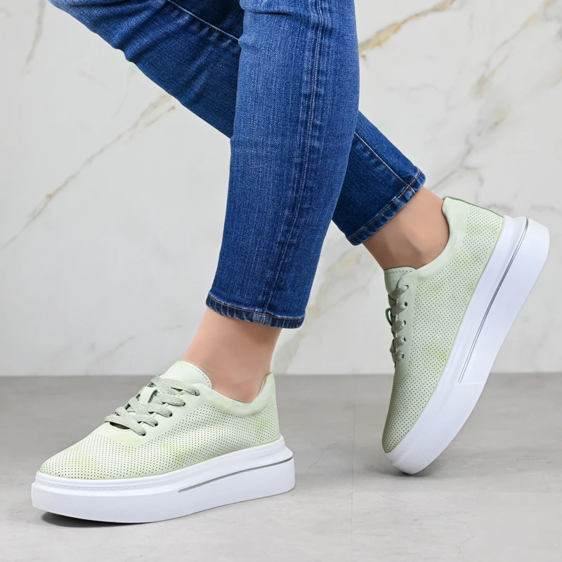 Обувки естествена кожа W595029 Green