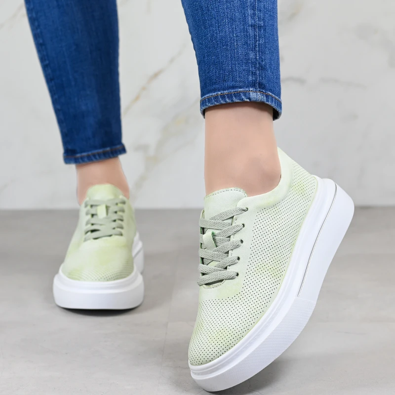 Обувки естествена кожа W595029 Green
