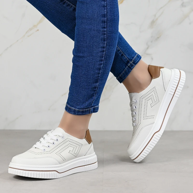 Обувки естествена кожа SW-4002 White