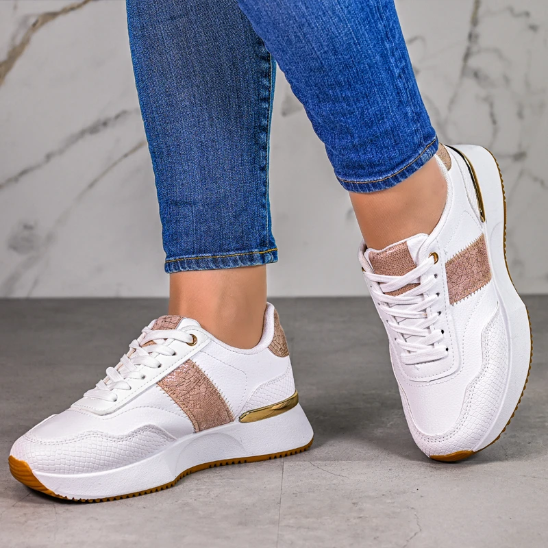 Ежедневни дамски обувки  W014251 White/Pink
