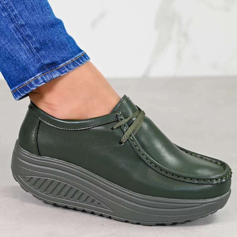 Čevlji naravno usnje 186062 Green