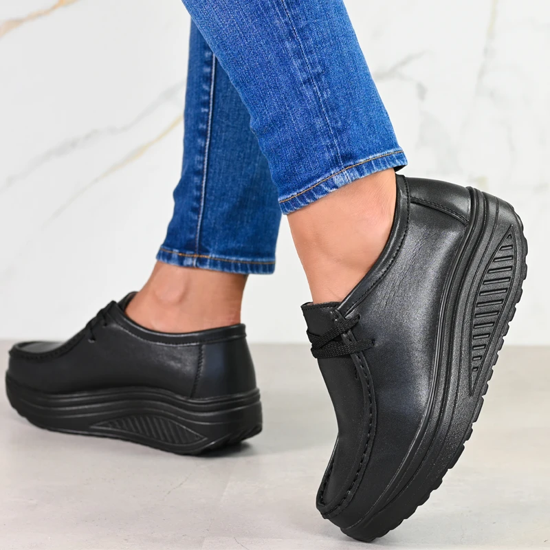 Čevlji naravno usnje 186062 Black