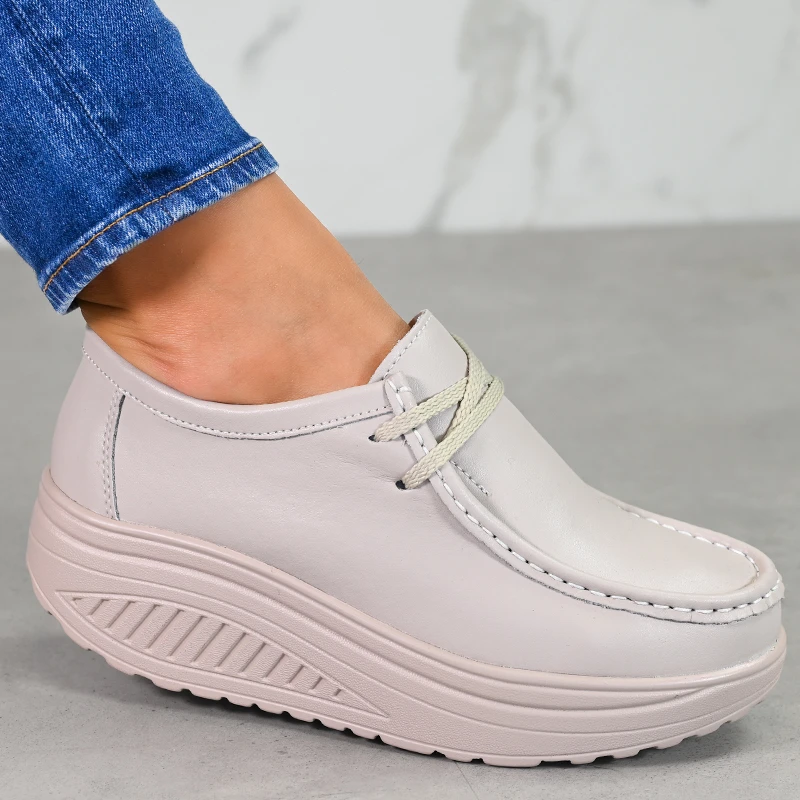 Čevlji naravno usnje 186062 Beige