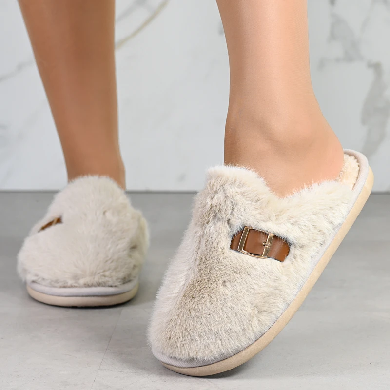 Дамски пантофи D50046 Beige