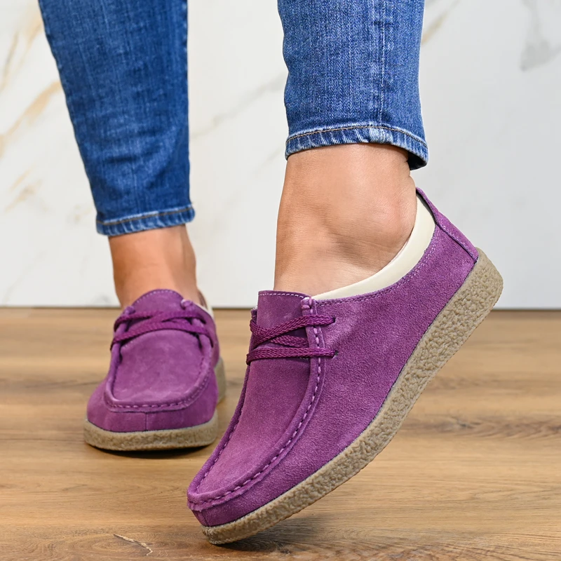 Обувки естествена кожа 186004 Purple