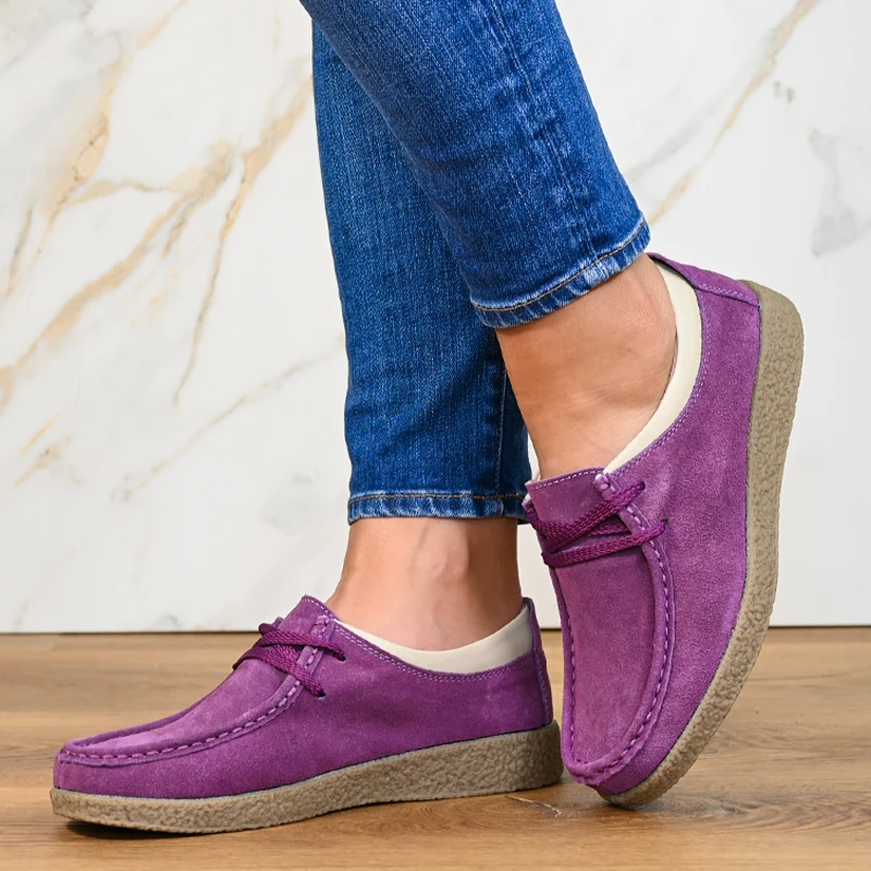 Обувки естествена кожа 186004 Purple