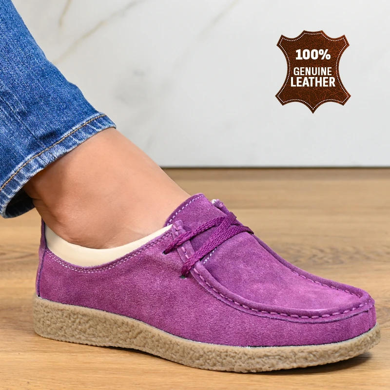 Обувки естествена кожа 186004 Purple
