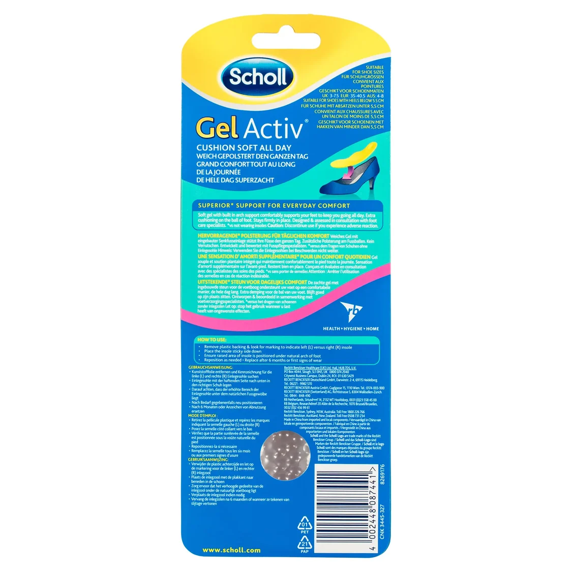 VLOŽEK ZA VISOKO PETO SCHOLL Gel Activ