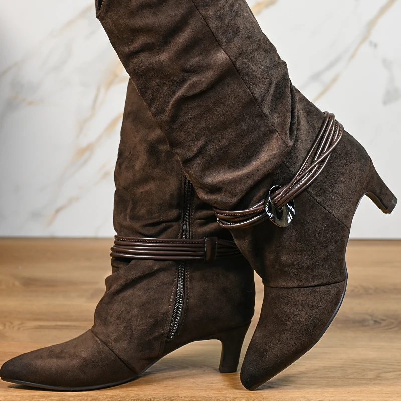 Dámské kozačky B04068-2 Brown