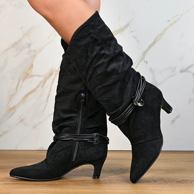 Dámské kozačky B04068-1 Black