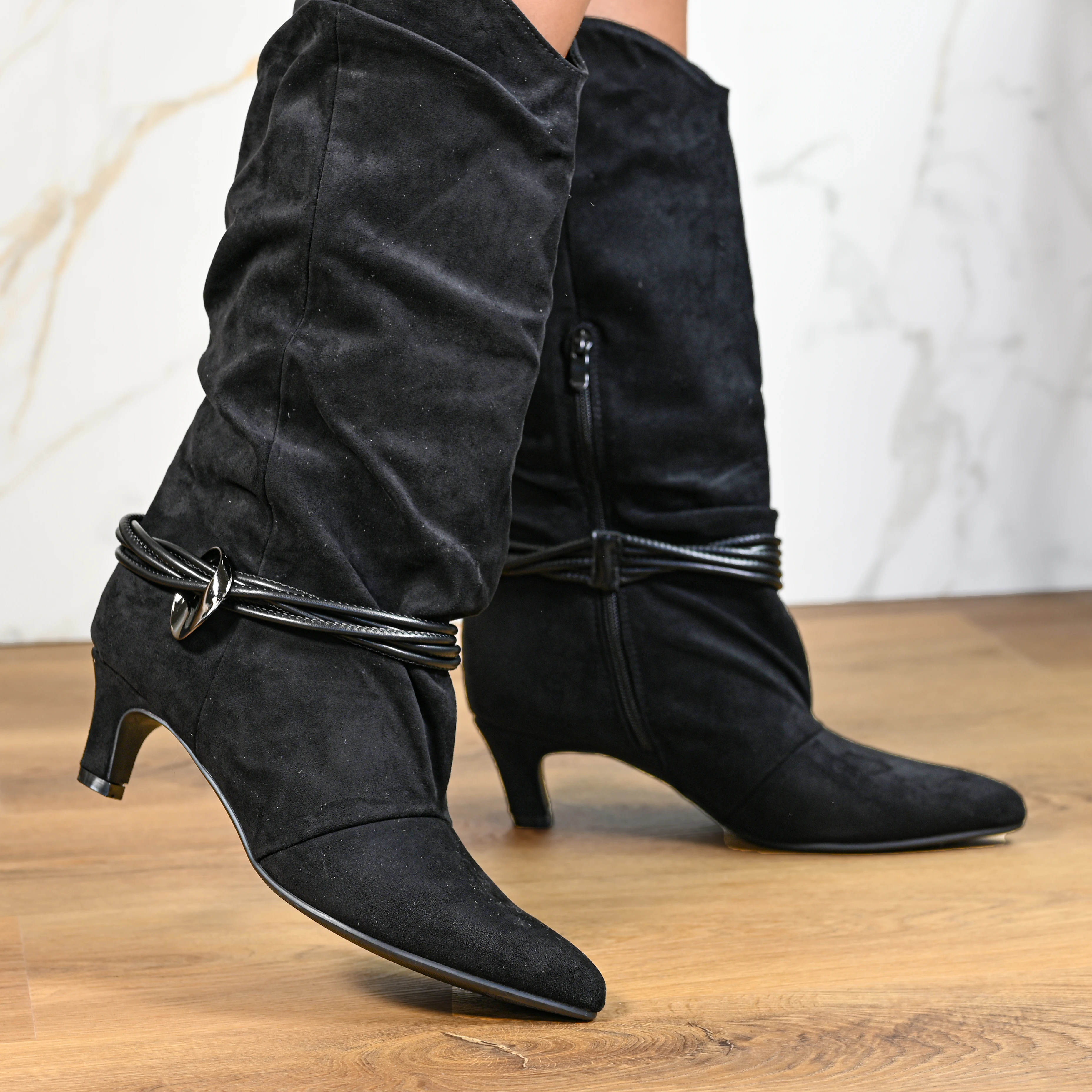 Dámské kozačky B04068-1 Black