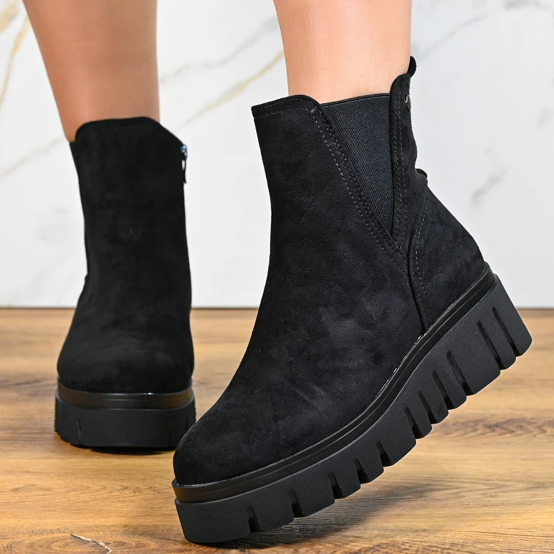 Dámské polokozačky B04060-1 Black