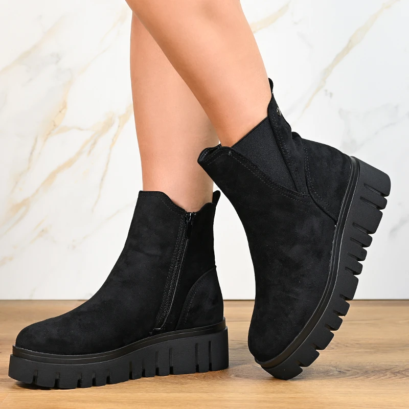 Dámské polokozačky B04060-1 Black